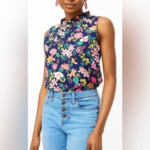 J. Crew Floral Sleeveless Blouse